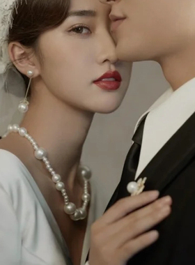 玻璃珍珠项链女士拍照写真配饰品锁骨链轻奢颈链百搭毛衣链子365