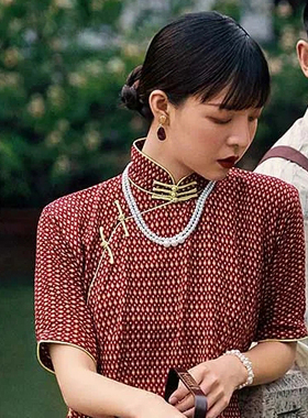 新款搭配旗袍珍珠项链多层双层叠戴颈链项圈百搭毛衣链子女士283
