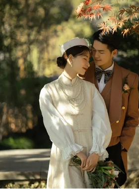 搭配旗袍珍珠项链多层叠戴颈链