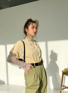 新款多层叠戴珍珠项链女士中长款配裙子颈链三层毛衣链卫衣链035