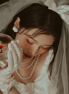 三层珍珠项链配婚纱礼服颈链女士夏季叠戴锁骨链子毛衣链项圈439