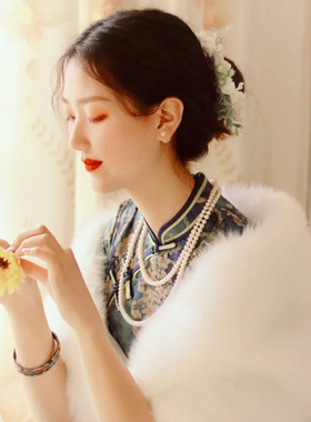 6mm多层珍珠项链配旗袍配饰品