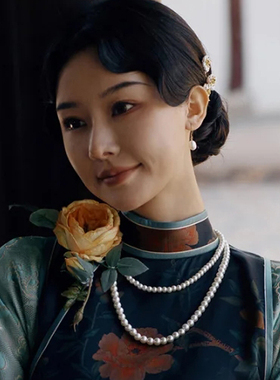 多层珍珠项链旗袍配饰品夏季颈链女双层叠戴毛衣链子锁骨链子002