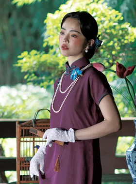 搭配旗袍珍珠项链多层毛衣链子中长款新娘颈链女款拍照配饰品122