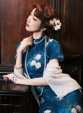 搭配旗袍珍珠项链女士多层