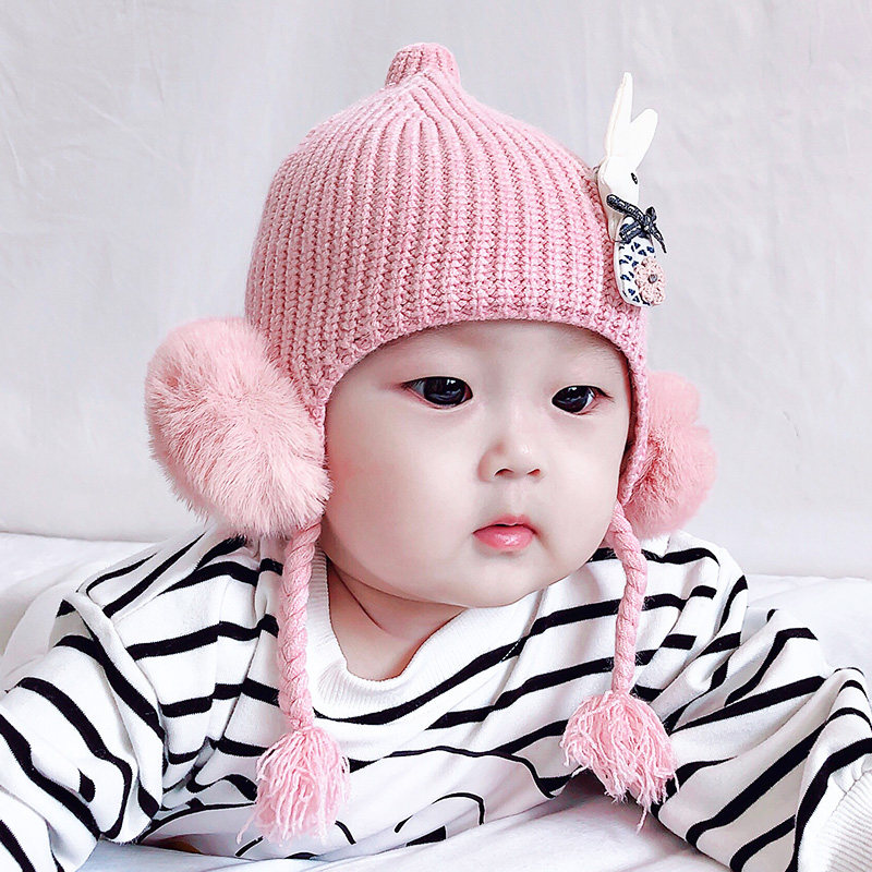 小兔子子春秋冬0-12个月3 6婴儿帽 惜帛帽子