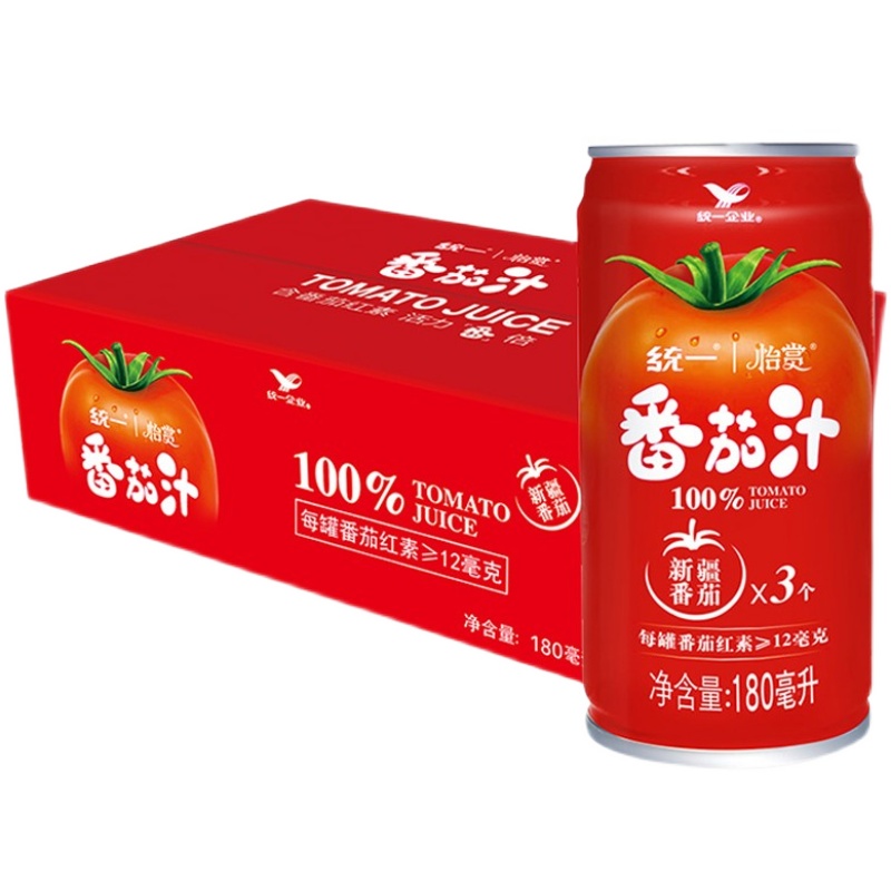 统一番茄汁新疆番茄180ml*24罐整箱特价饮料烹饪果汁汉堡番茄汁 - 图2