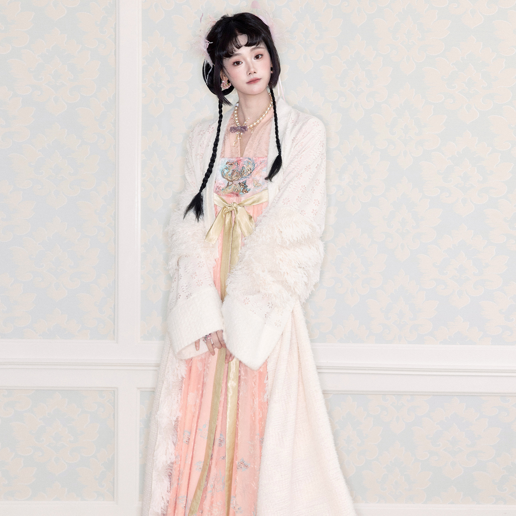 粼夕squama【凤引】改良12破齐胸连衣裙汉服套装古风唐法门寺披袄,淘宝优惠券,粉丝福利购,淘宝优惠卷