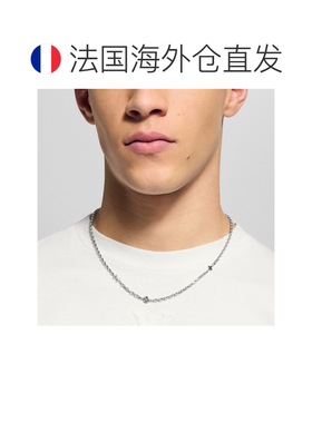 自营欧洲直邮LV路易威登 Yours男士银灰色黄铜链条项链吊坠