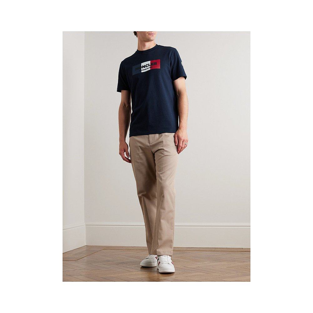 1h可退 香港直邮Moncler 盟可睐 男士 修身徽标印花棉针织T恤 8C0,淘宝优惠券,粉丝福利购,淘宝优惠卷