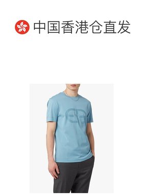 香港直邮EMPORIO ARMANI 男士浅蓝色棉质印花T恤 6L1TA2 1JGYZ 05