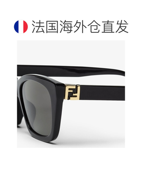 自营欧洲直邮Fendi芬迪 Forever Fendi女士黑色醋酸纤维猫眼太阳