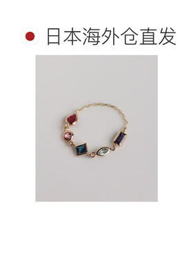 1h可退 日本直邮cui-cui 男女同款 天然石彩链戒 精致多彩宝石设