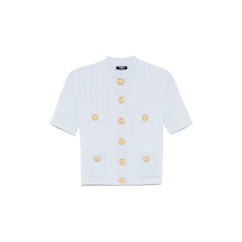 香港直邮BALMAIN 女士针织毛衣 EF1KL023KB076AC SS2025 白色,淘宝优惠券,粉丝福利购,淘宝优惠卷