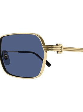 CARTIER 女士眼镜 CT0463S003 AW2024 蓝色 几何太阳镜