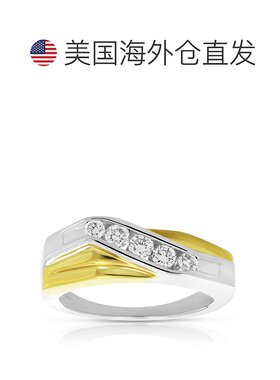 自营 vir jewels1/2 克拉男士 5 石 SI1 净度钻石戒指 14K 双色金