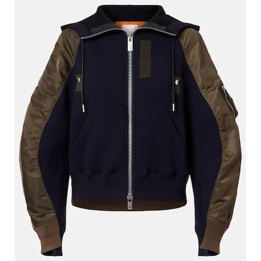 香港直邮潮奢 Sacai 女士 棉混纺斜纹布夹克 green绿色 舒适时尚,淘宝优惠券,粉丝福利购,淘宝优惠卷