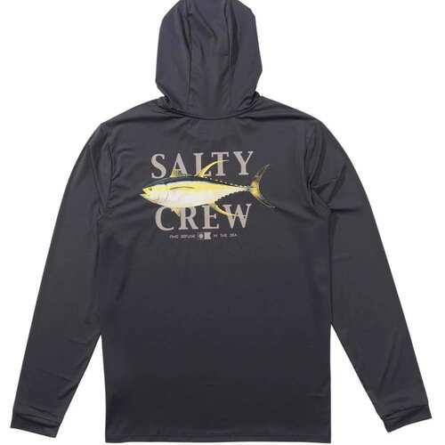 自营Men's Salty Crew Hoodie Gray Stretch UPF 50+ Long Sleeve - 图0