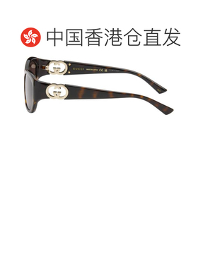 1h可退 香港直邮Gucci 古驰 女士 棕色 Hailey Round 太阳镜