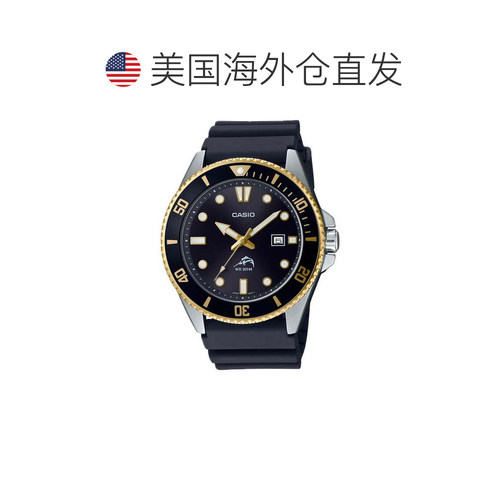 自营Casio Men's Gold-Tone Dive Watch with Black Dial- MDV-10 - 图1