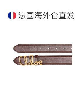 欧洲直邮自营CHLOE蔻依 Iconic女士棕色水牛皮系带腰带