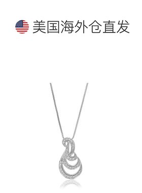 自营 vir jewels1/6 克拉实验室培育圆形钻石漩涡吊坠项链 .925