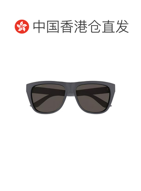 香港直邮GUCCI古驰 镜腿logo 方形 太阳眼镜 男款 灰色