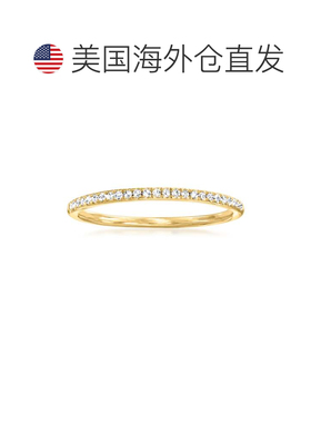 自营Ross-Simons 18kt 金镀在纯银上钻石戒指 - 白色 美国奥莱直