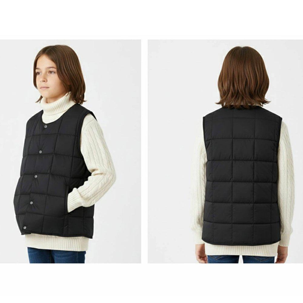 日本直邮TAION 儿童基本款圆领纽扣背心 TAION-K004,淘宝优惠券,粉丝福利购,淘宝优惠卷