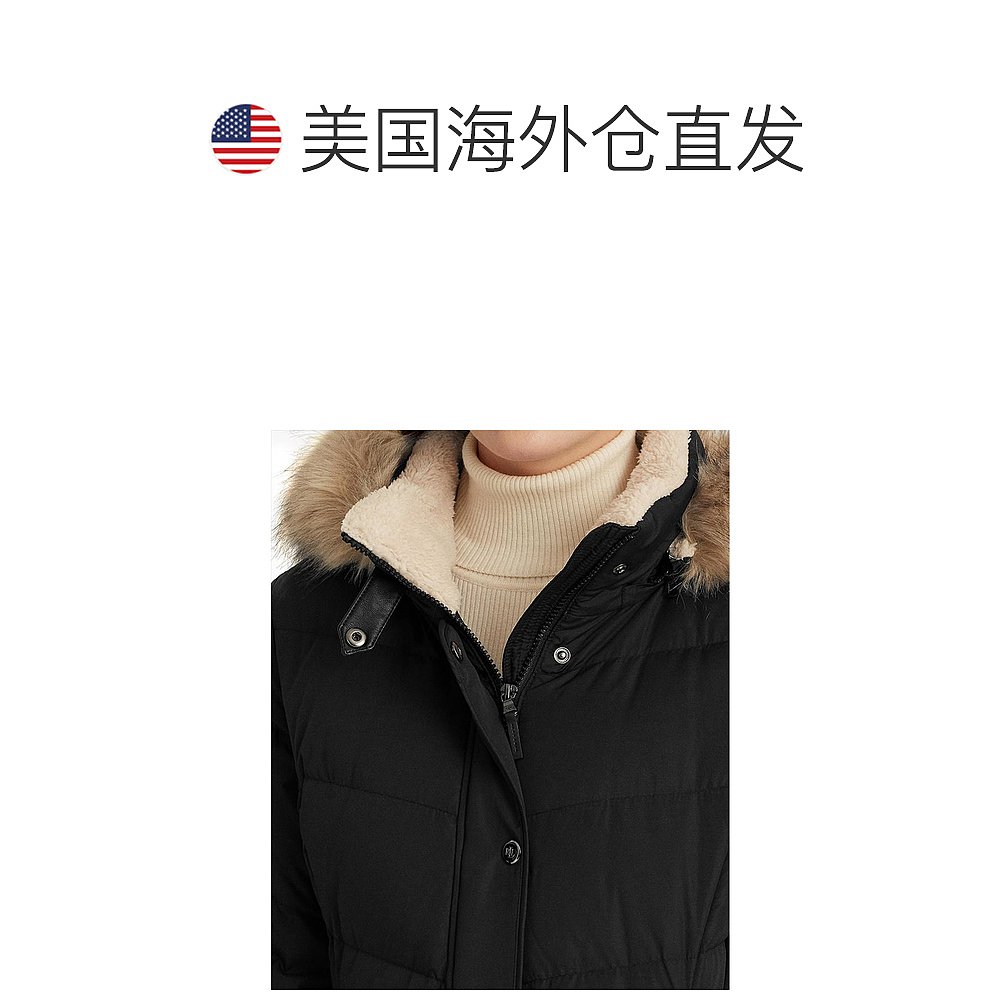 自营｜Ralph Lauren拉夫劳伦女士羽绒服黑色长款舒适保暖日