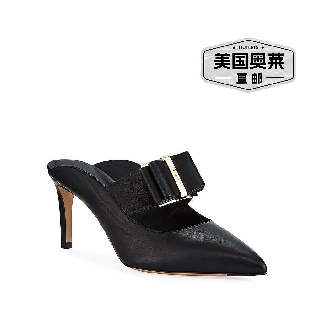 SALVATORE FERRAGAMO Zelda 女士 724997 黑色穆勒鞋 - 多色 【美 - 图0