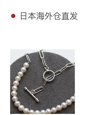 1h可退 日本直邮cui-cui SV925银镀金/镀铑 珍珠链条项链 银色 fr