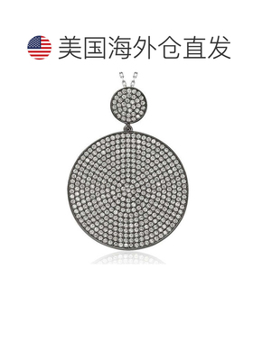 自营Suzy Levian 黑色纯银方晶锆石吊坠 - 黑色 美国奥莱直发