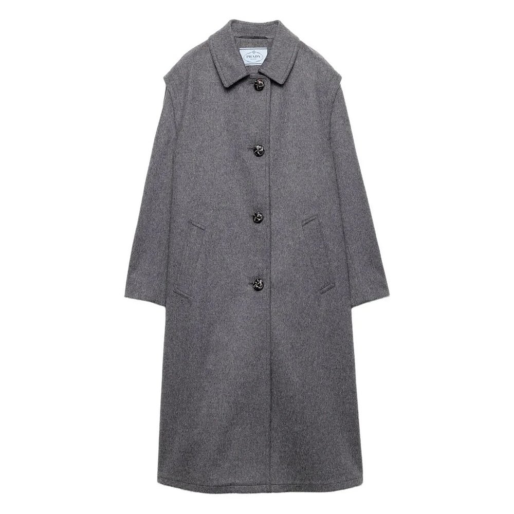 1h可退 PRADA 女士外套 P657SESOOOC2O0480 AW2025 灰色 Prada Si - 图2