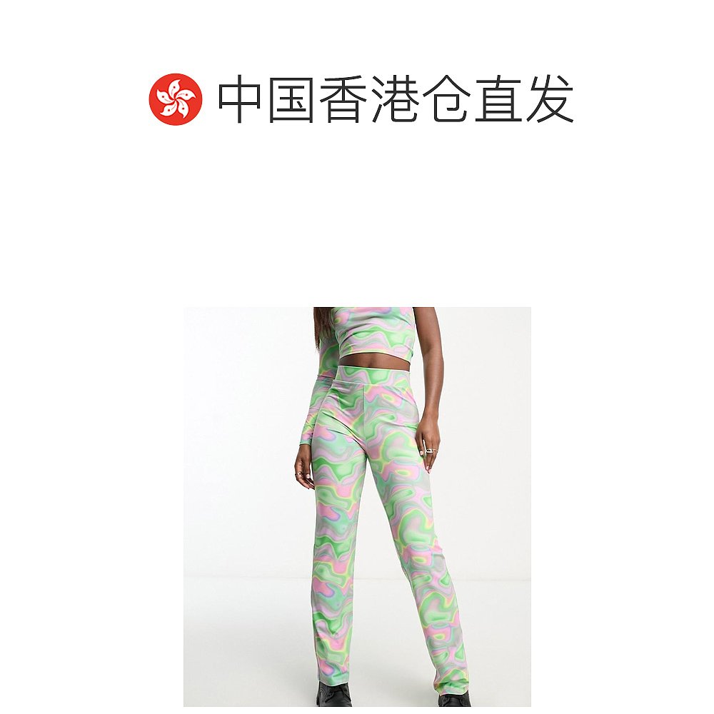 香港直邮潮奢 monki女士Monki co-ord prink喇叭型漩涡裤子-图1