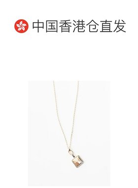 1h可退 香港直邮潮奢 ASOS 男士 设计方形吊坠项链(金色)配饰