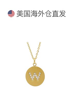 自营Adornia 首字母圆盘项链 金色 - gold-w 【美国奥莱】直发