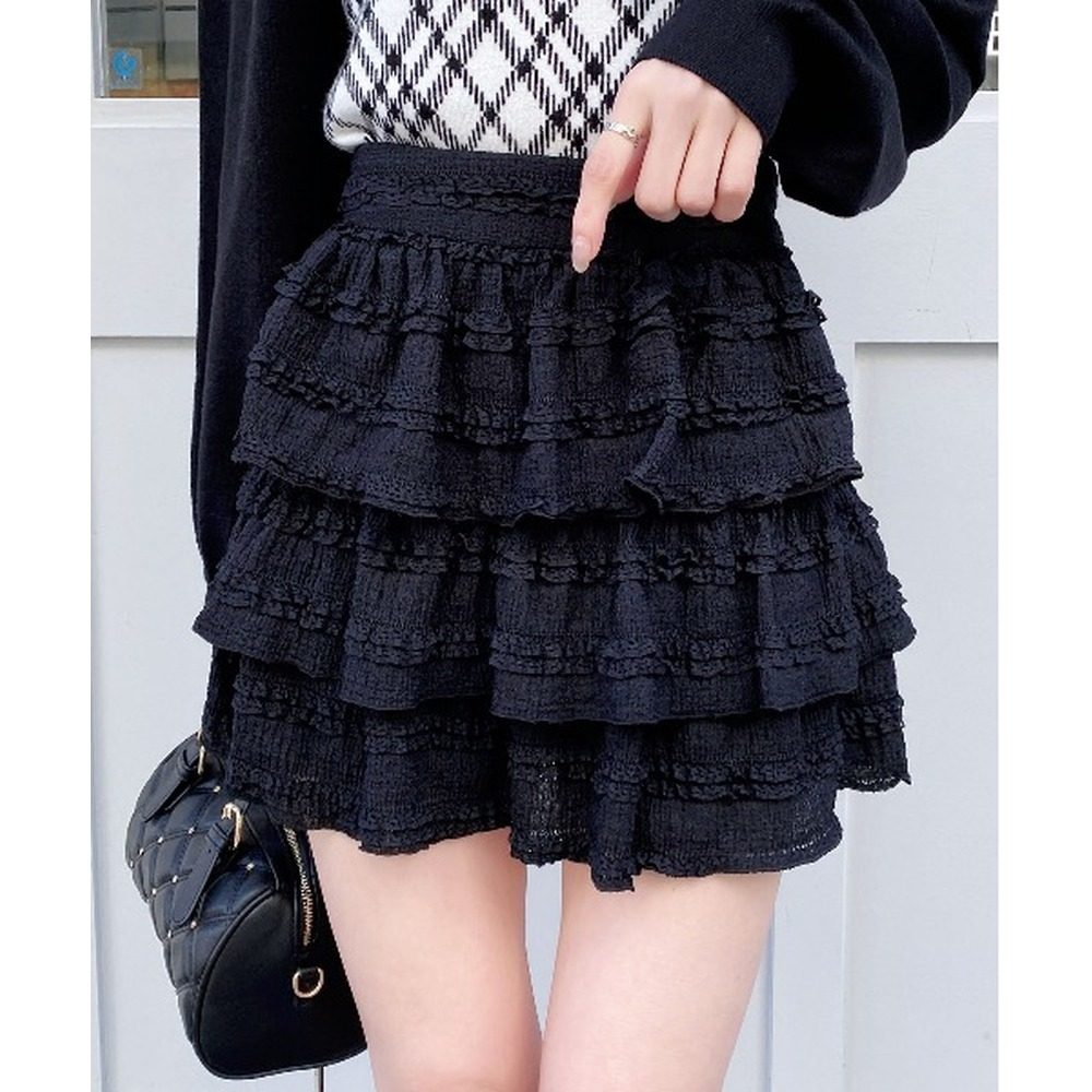 1h可退 日本直邮INGNI 女装 蕾丝荷叶边短裙 内搭安全裤 12613000,淘宝优惠券,粉丝福利购,淘宝优惠卷