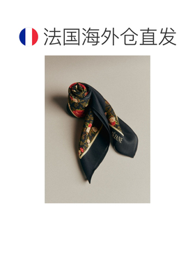 自营欧洲直邮Sezane Cleopatra女士多色丝质花卉图案方巾