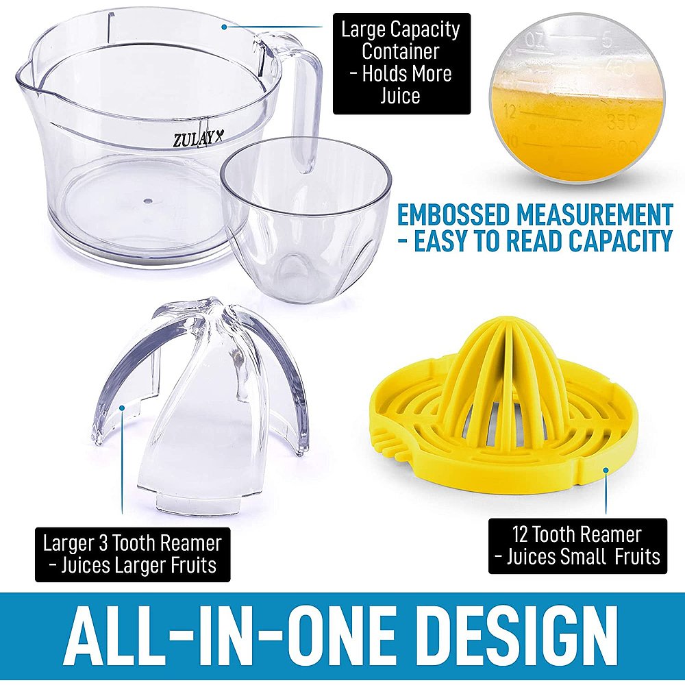 zulay kitchen3-in-1 Manual Citrus Juicer Reamer Cup- Includ-图2