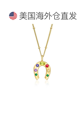 自营Ross-Simons Multi-Gemstone Horseshoe Necklace in 18kt Go