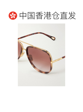 香港直邮Chloe 蔻依 女士 Tubolar 飞行员龟甲色醋纤太阳眼镜 CH0