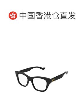 1h可退 香港直邮Gucci 古驰 女士 徽标平光镜 GG0999O black黑色