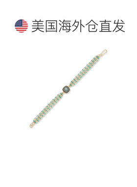 自营liv oliver18k 金多绿松石和拉长石多宝石手链 - 金 美国奥莱