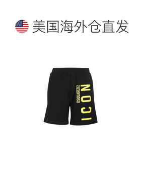 自营Dsquared2 Cotton Men's Shorts - black 美国奥莱直发短裤