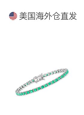 自营 Ross-Simons Emerald and . Diamond Tennis Bracelet in St