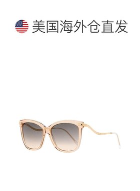 自营 Jimmy Choo 女士矩形太阳镜 Steff/S SQGFF 米色闪光/金色 5