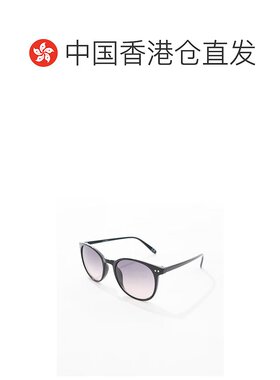 1h可退 香港直邮潮奢 ASOS 女士 设计黑色圆形太阳眼镜 black黑色