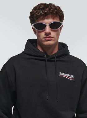潮奢 Balenciaga 巴黎世家 男士 90s 椭圆形太阳眼镜 000895
