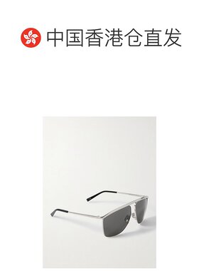 1h可退 香港直邮潮奢 Saint Laurent 圣罗兰 女士 方形框镀银太阳